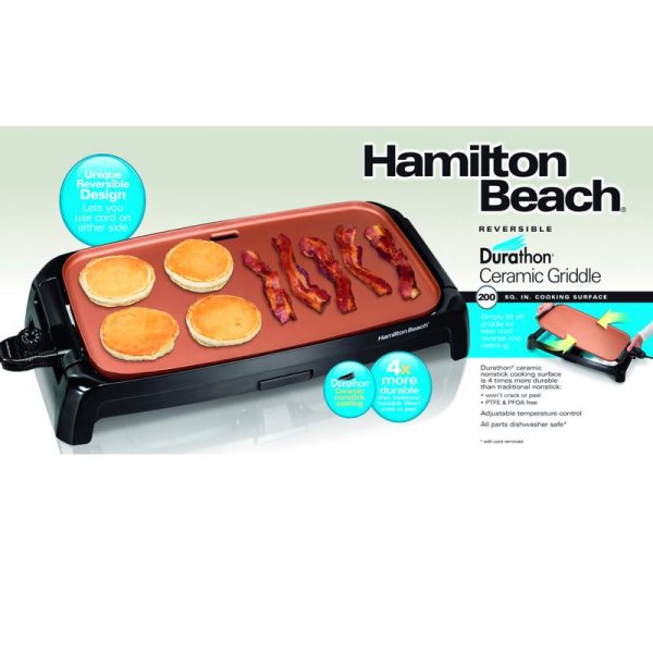 Hamilton Beach Durathon 26.5 in. L X 10.7 in. W Ceramic Nonstick Surface Reversible Griddle
