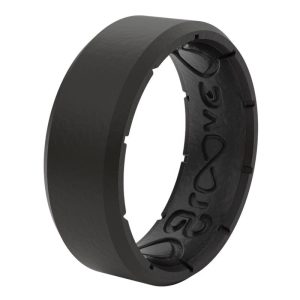 Groove Life Unisex Round Black Ring Silicone Water Resistant Size 11