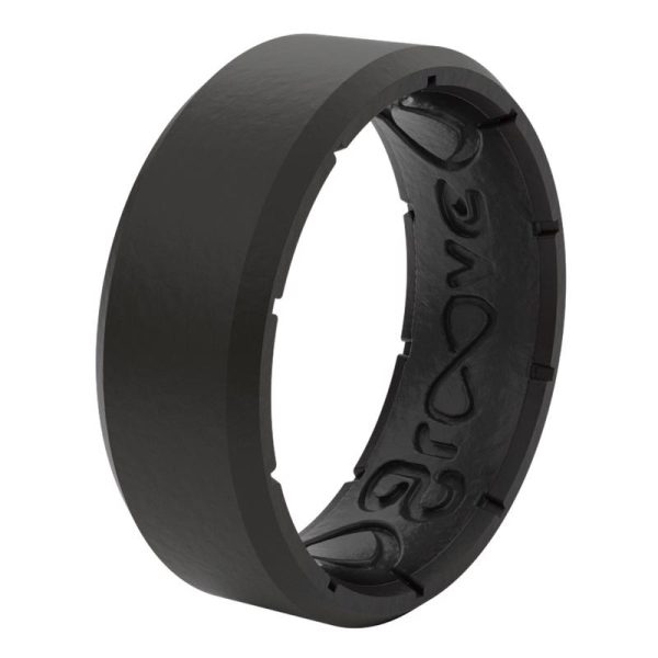 Groove Life Unisex Round Black Ring Silicone Water Resistant Size 11