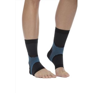Copper Fit ICE Black/Blue Basic Foot Compression Sleeve 1 box 2 each