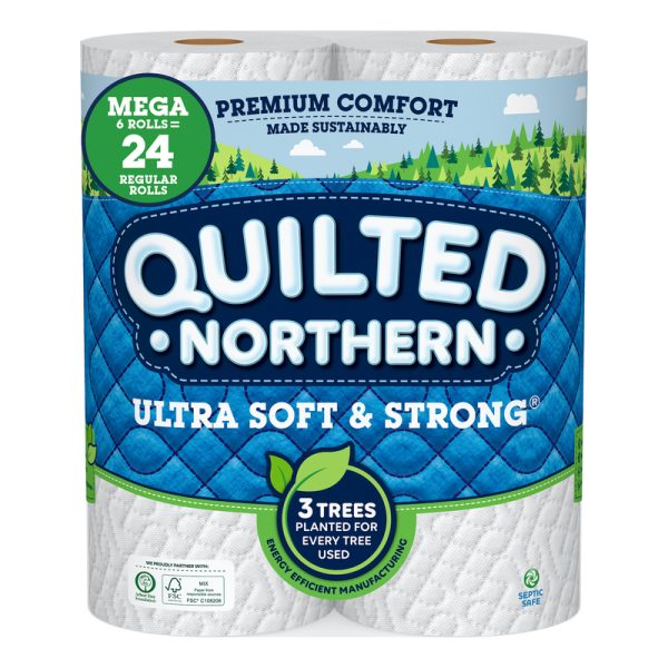 Quilted Northern Ultra Soft & Strong Toilet Paper 6 Rolls 328 sheet 207.73 sq ft