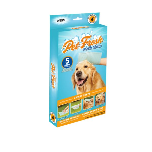 Pet Fresh Pet Care Wash Mitts Polyester 5 pc