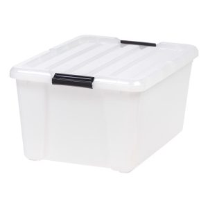 IRIS 45 qt Clear Storage Box 10.70 in. H X 15.70 in. W X 21.65 in. D Stackable