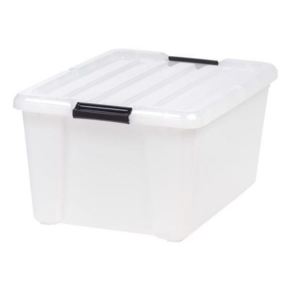 IRIS 45 qt Clear Storage Box 10.70 in. H X 15.70 in. W X 21.65 in. D Stackable