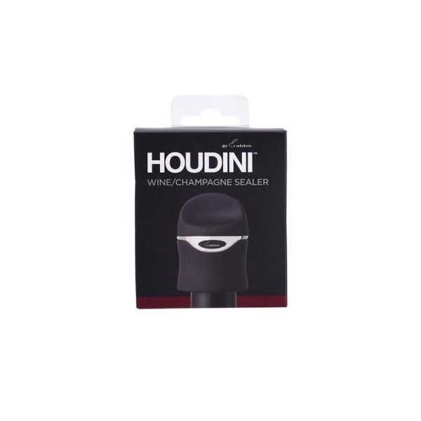 Houdini Black Plastic/Silicone Champagne Sealer