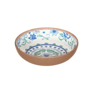 TarHong Multicolored Melamine Rio Turquoise Floral Bowl 1 pc