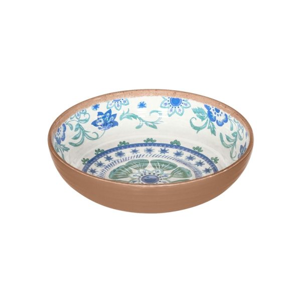TarHong Multicolored Melamine Rio Turquoise Floral Bowl 1 pc