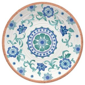 TarHong Multicolored Melamine Rio Turquoise Floral Platter 1 pc