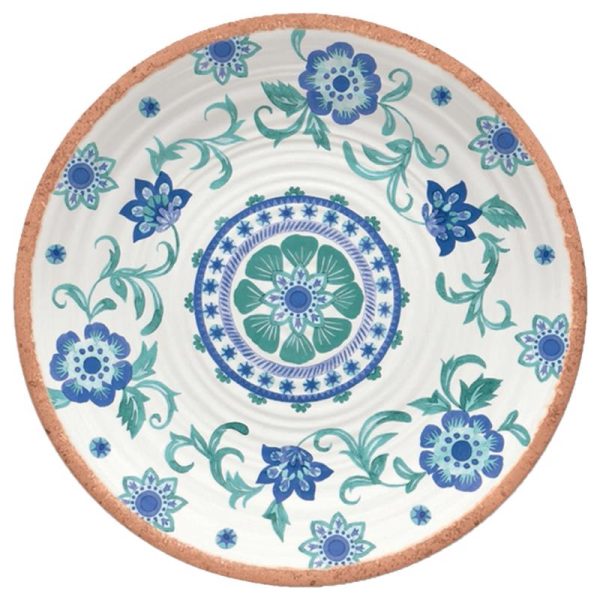 TarHong Multicolored Melamine Rio Turquoise Floral Platter 1 pc