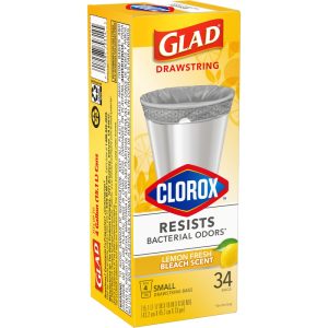 Glad 4 gal Lemon Scent Kitchen Trash Bags Drawstring 34 pk