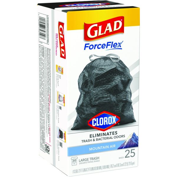 Glad Force Flex 30 gal Mountain Air Scent Trash Bags Drawstring 25 pk