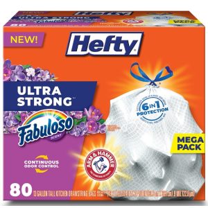 Hefty Ultra Strong 13 gal Fabuloso Scent Tall Kitchen Bags Drawstring 80 pk