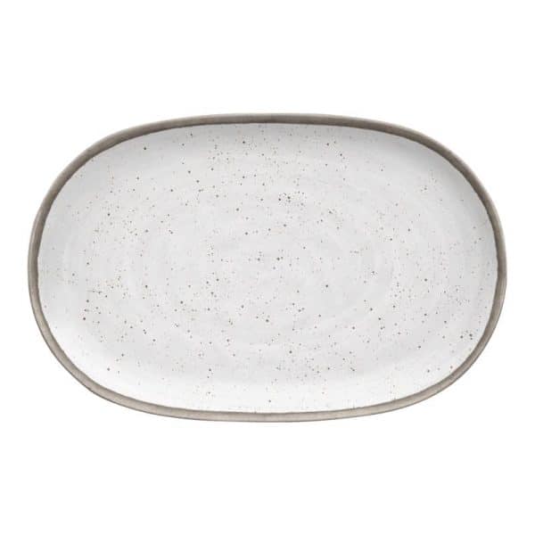 TarHong Retreat Pottery White Bamboo Oval Platter 1 pk