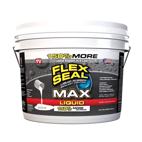 FLEX SEAL Family of Products FLEX SEAL MAX White Liquid Rubber Sealant Coating 2.5 gal