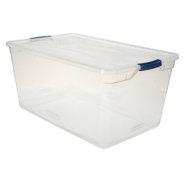 Rubbermaid Cleverstore 95 qt Blue/Clear Storage Tote 13.25 in. H X 17.75 in. W X 29 in. D Stackable
