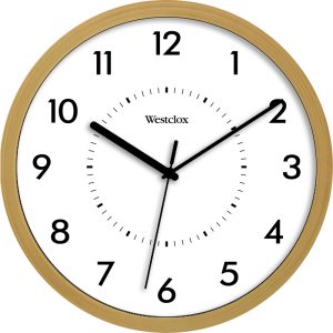 Westclox 10 in. L X 10 in. W Indoor Contemporary Analog Wall Clock Glass/Plastic Beige