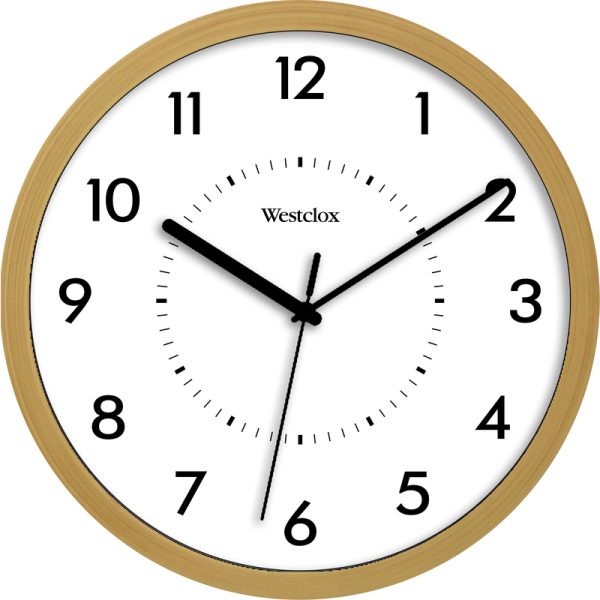 Westclox 10 in. L X 10 in. W Indoor Contemporary Analog Wall Clock Glass/Plastic Beige