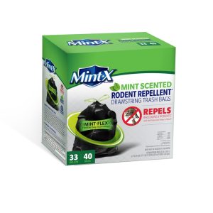 Mint-X 33 gal Mint Scent Trash Bags Drawstring 40 pk