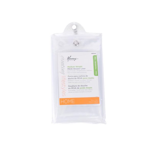 Kenney 72 in. H X 70 in. W Clear Shower Curtain Liner PEVA