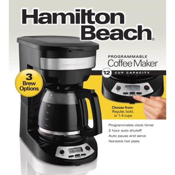 Hamilton Beach 12 cups Black/Silver Coffee Maker