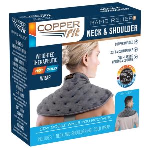 Copper Fit Rapid Relief Black Weighted Hot/Cold Neck and Shoulder Wrap 1 pk