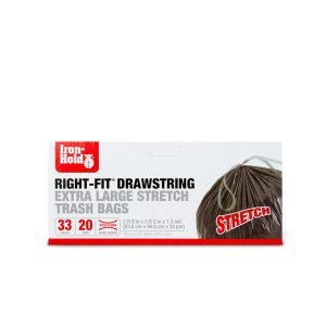 Iron-Hold Right-Fit 33 gal Trash Bags Drawstring 20 pk