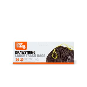 Iron-Hold 30 gal Trash Bags Drawstring 20 pk