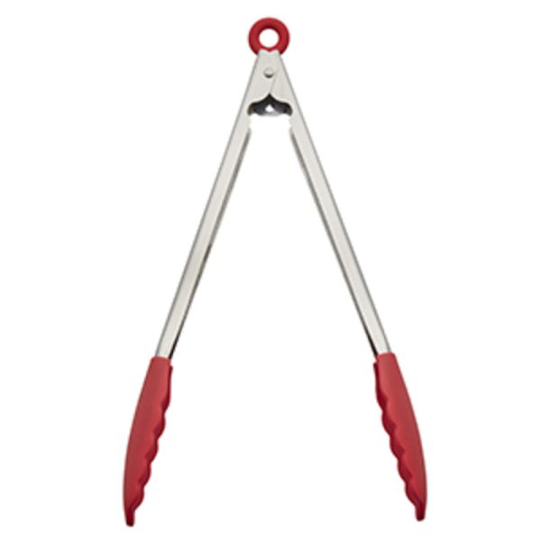 Instant Pot Silver/Red Silicone/Stainless Steel Head Tongs