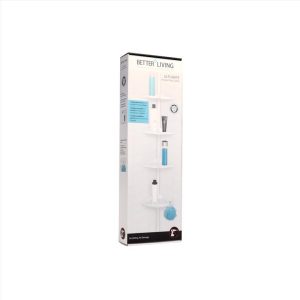 Better Living White Aluminum Shower Corner Shelf