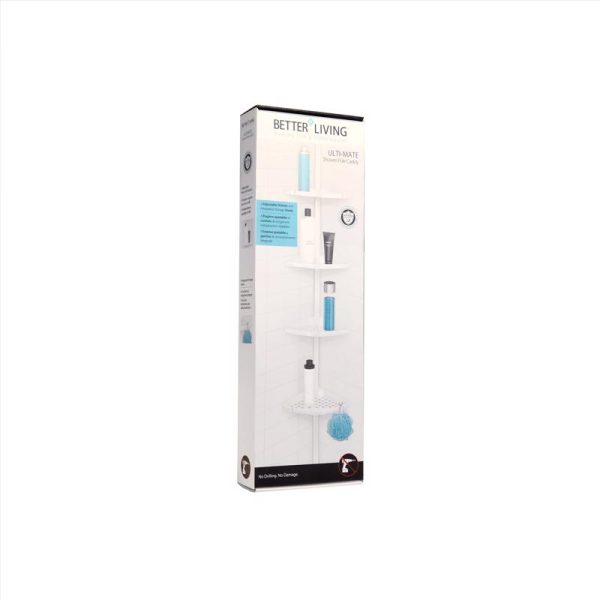 Better Living White Aluminum Shower Corner Shelf