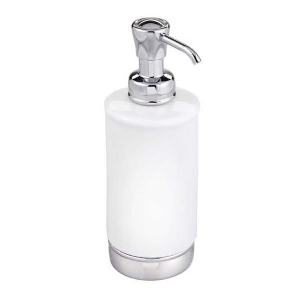 InterDesign York White Plastic Lotion/Soap Dispenser
