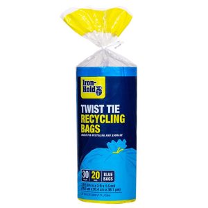 Iron-Hold 30 gal Kitchen Trash Bags Twist Tie 20 pk