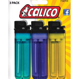 Calico Translucent Disposable Cigarette Lighter 3 pk