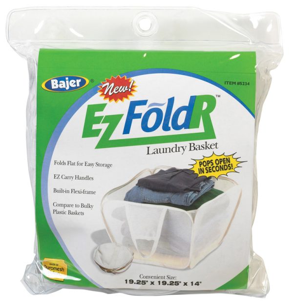 Bajer White Nylon Laundry Basket