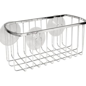 iDesign Chrome Silver Stainless steel Shower Basket