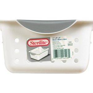 Sterilite 0.9 cu ft White Storage Bin 4 in. H X 8 in. W X 11.125 in. D Stackable
