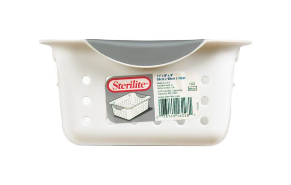 Sterilite 0.9 cu ft White Storage Bin 4 in. H X 8 in. W X 11.125 in. D Stackable