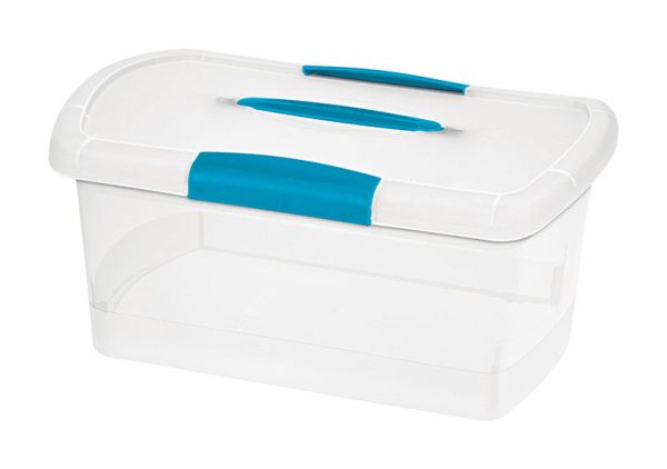 Sterilite 1.7 cu ft Blue/Clear Storage Box 7.125 in. H X 9.75 in. W X 15.25 in. D Stackable