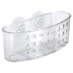 iDesign Clear Plastic Sponge and Scrubber Holder