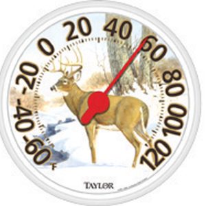 Taylor Deer Design Dial Thermometer Plastic Multicolored 13.25 in.