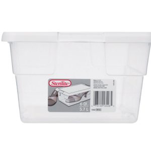 Sterilite 6 qt Clear Storage Box 4.875 in. H X 8.25 in. W X 13.625 in. D Stackable