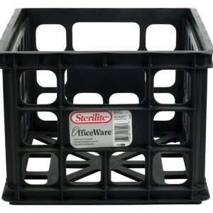 Sterilite 5.5 cu ft Black Crate 10-1/2 in. H X 15-1/4 in. W X 13-3/4 in. D Stackable