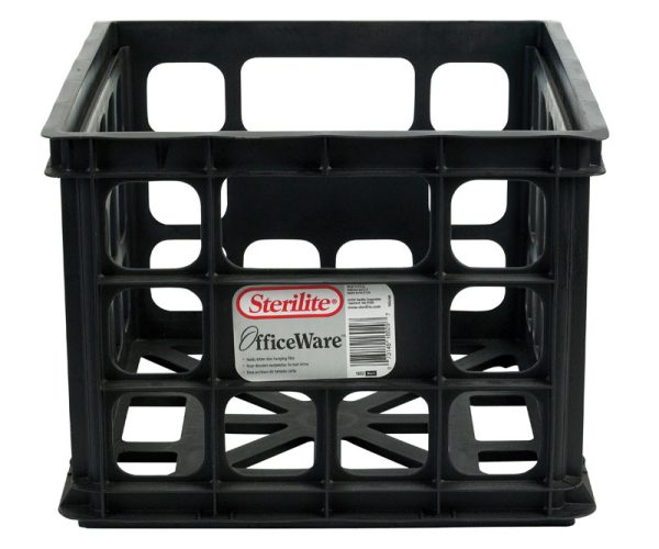 Sterilite 5.5 cu ft Black Crate 10-1/2 in. H X 15-1/4 in. W X 13-3/4 in. D Stackable