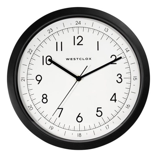 Westclox 13.75 in. L X 13.75 in. W Indoor Analog Wall Clock Plastic Black/White