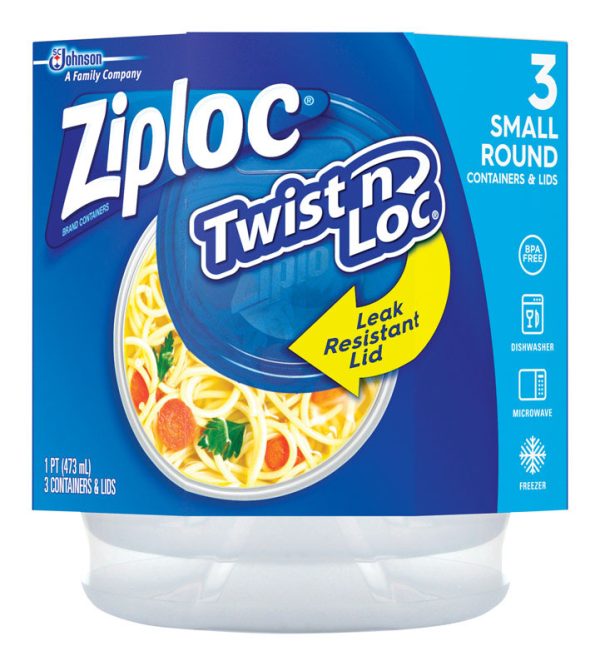 Ziploc Twist N Loc 16 oz Clear Food Storage Container 3 pk