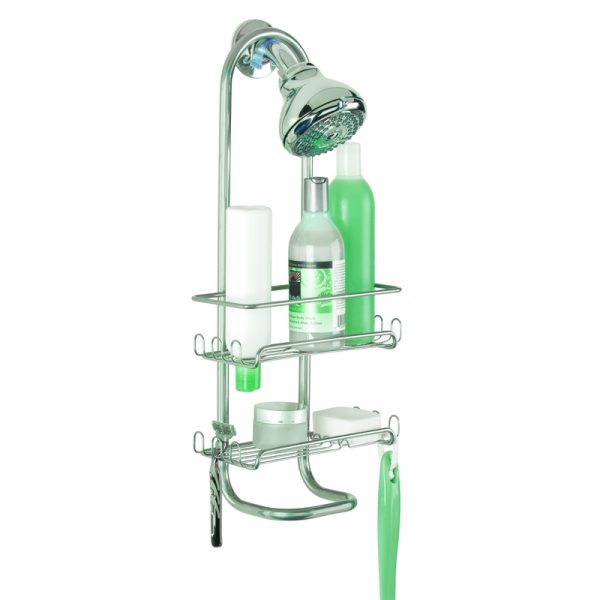 iDesign 21 in. H X 4.5 in. W X 12 in. L Chrome Silver Shower Caddy