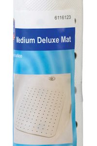 Living Accents 22 in. L X 15 in. W White Vinyl Bath Mat Latex Free