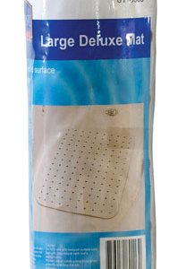 Living Accents 31-1/2 in. L X 15 in. W White Vinyl Bath Mat Latex Free