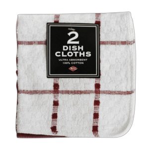 Ritz Paprika Cotton Check/Solid Dish Cloth 2 pk