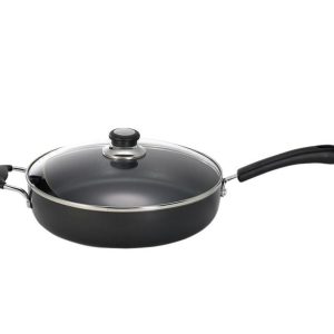 T-fal Specialty Aluminum Pan with Lid 12 in. 5 qt Black